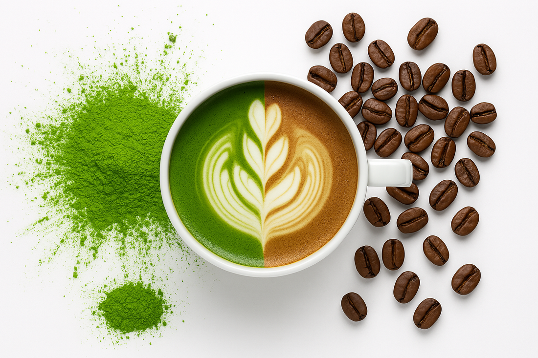 How does matcha's caffeine content compare to coffee?